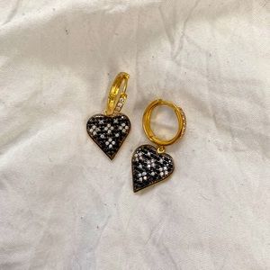 GABI RIELLE 14K Yellow Gold Vermeil Pave Huggie Earrings